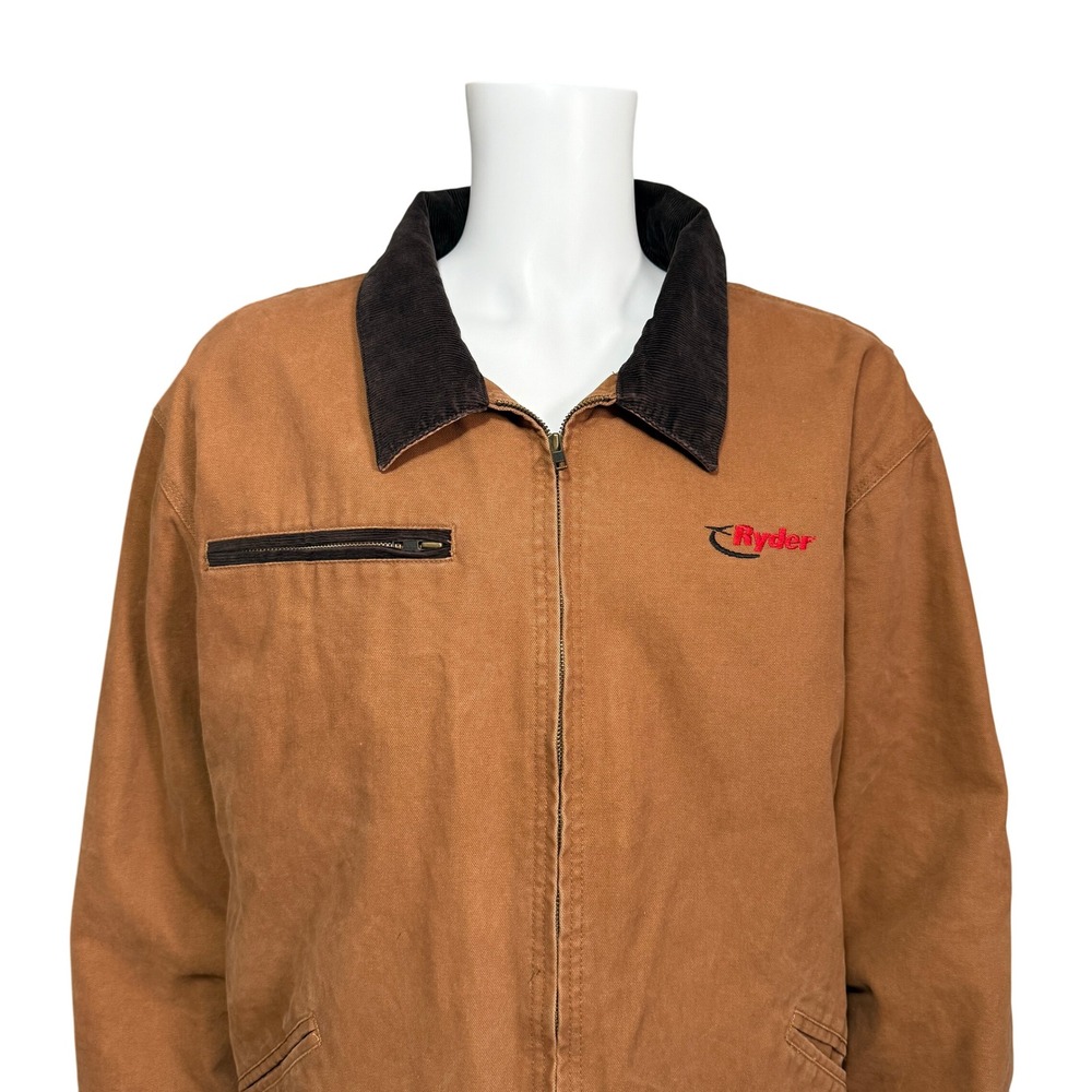 Dunbrooke Ryder Workwear Jacket‎ Men's XXL Brown Quilted Lined Corduroy Collar
